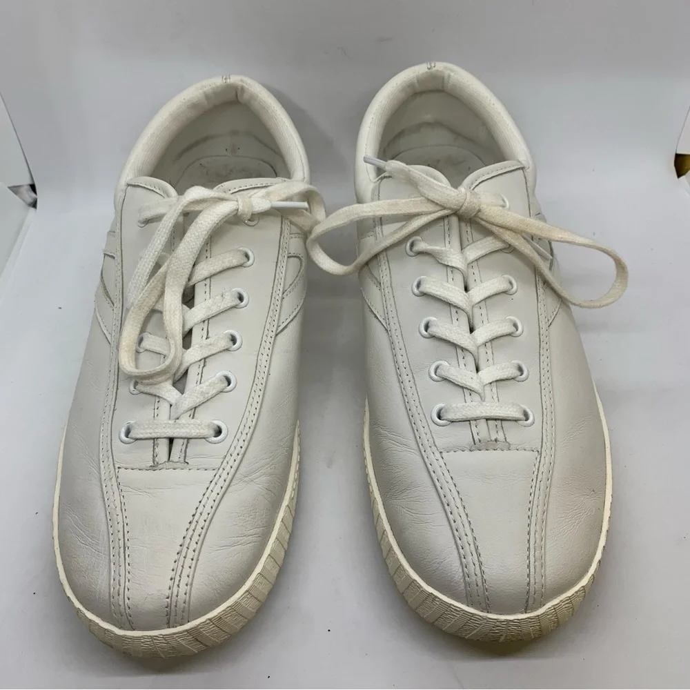 Tretorn Leather 2 Nylite Plus White on White Tennis Shoes Womens Size 11